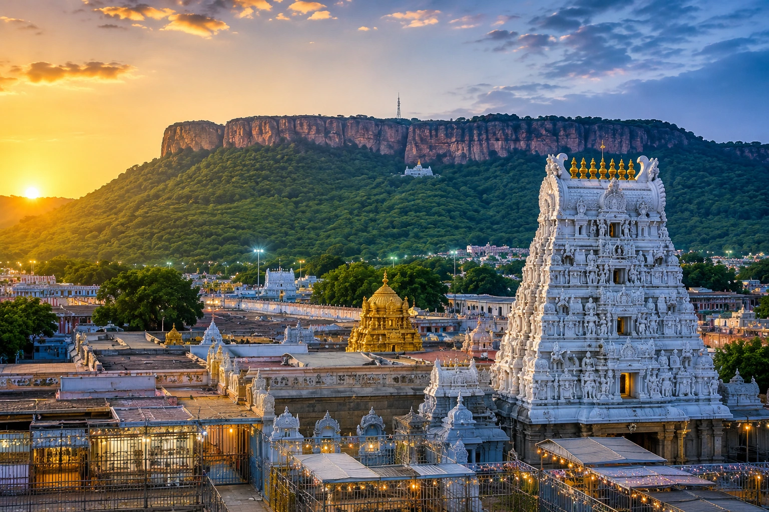 Tirupati temple and hills representing digital marketing services for Tirupati businesses